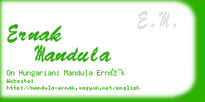 ernak mandula business card